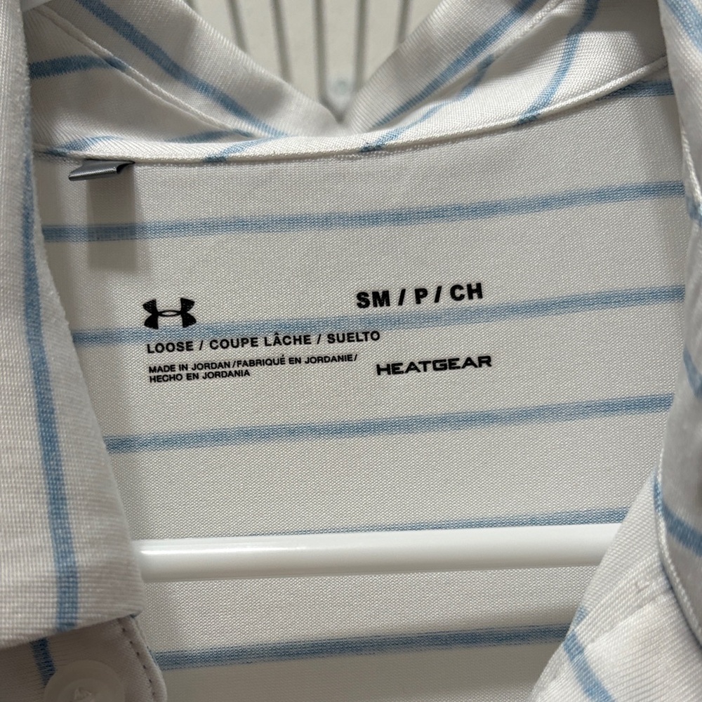 Under Armour Men's Polo Shirt with Blue Stripes - Picture 2 of 7